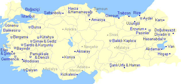 トルコ全土のイメージマップ